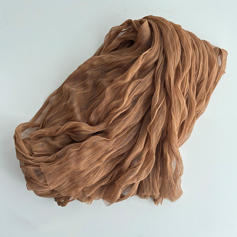 Avezano Water Ripple Double-Sided Pleated Scarf Photography Prop