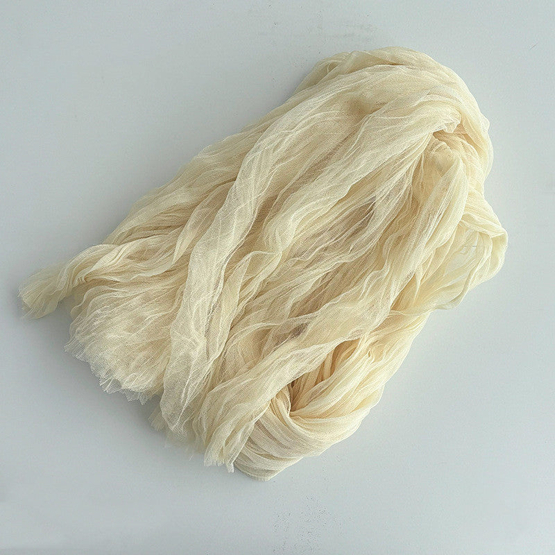 Avezano Water Ripple Double-Sided Pleated Scarf Photography Prop