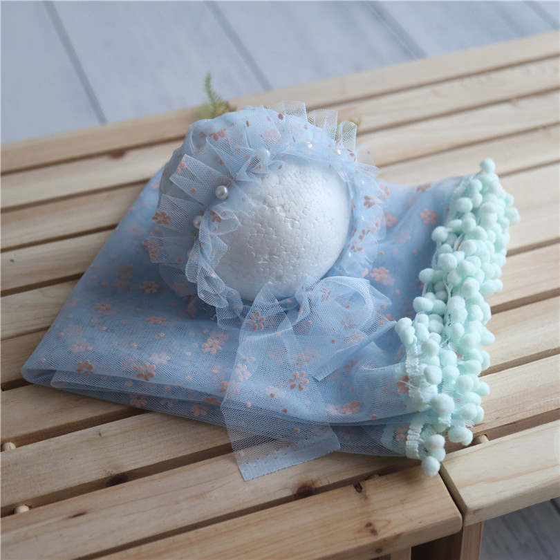 Avezano Newborn Lace Hat Wrapping Cloth 50*150 Photography Props