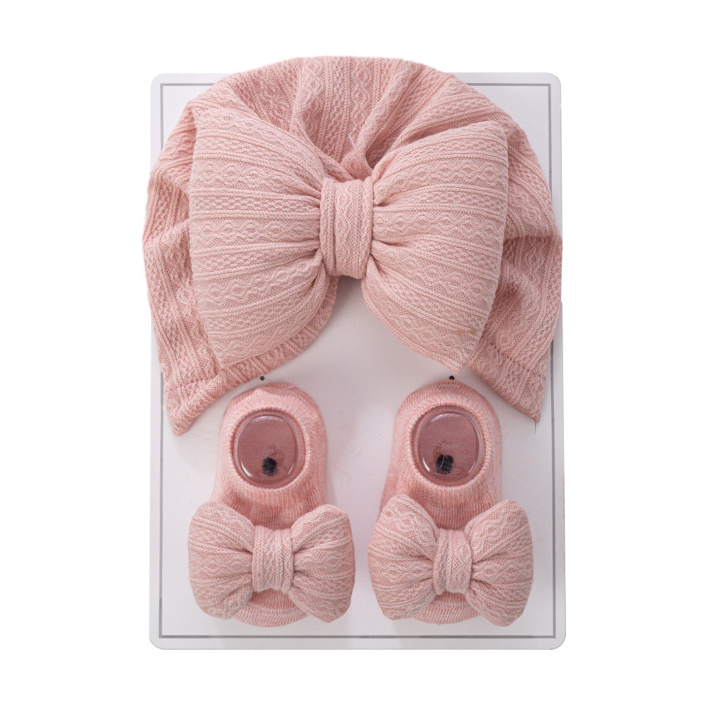Avezano Newborn Big Bow Headband and Bow Socks Prop Set