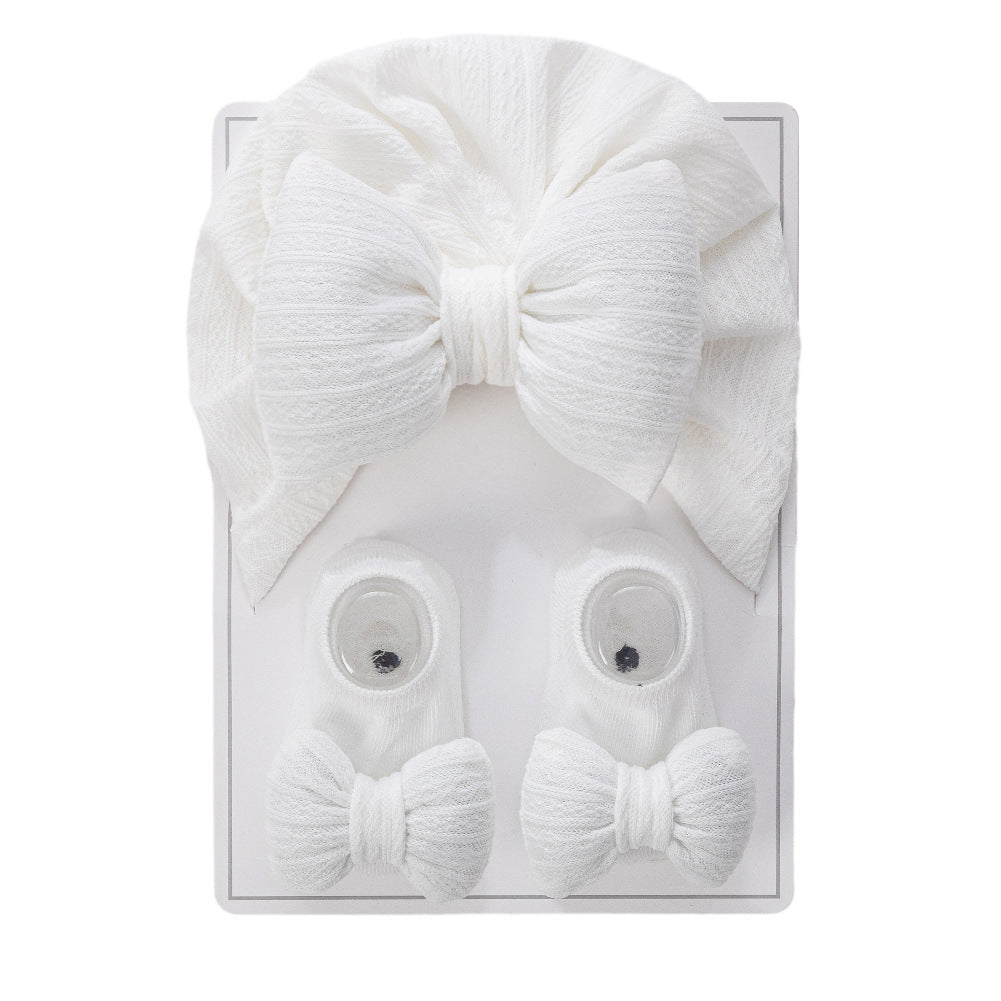 Avezano Newborn Big Bow Headband and Bow Socks Prop Set