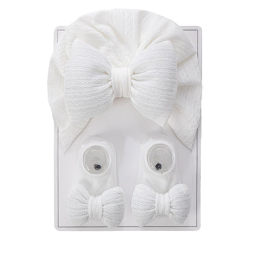 Avezano Newborn Big Bow Headband and Bow Socks Prop Set