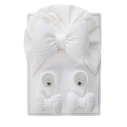 Avezano Newborn Big Bow Headband and Bow Socks Prop Set