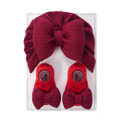 Avezano Newborn Big Bow Headband and Bow Socks Prop Set