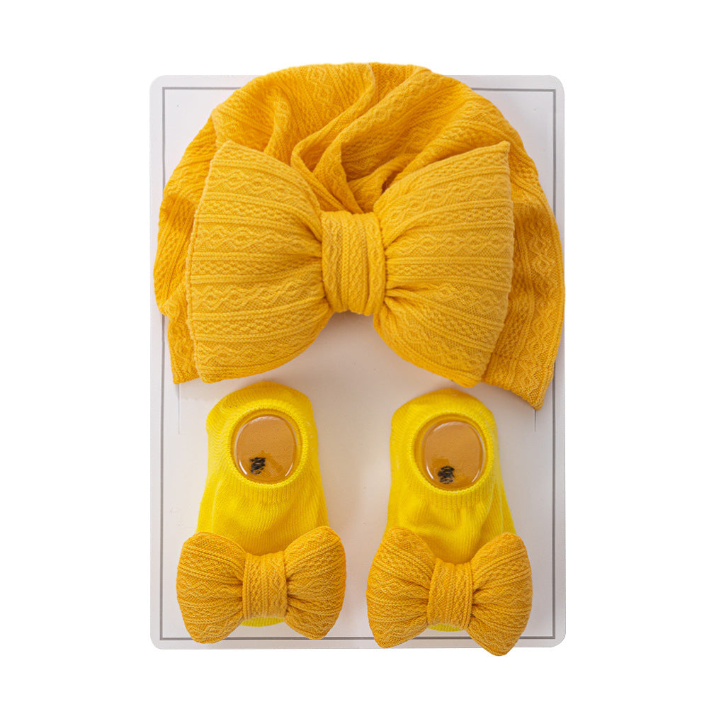 Avezano Newborn Big Bow Headband and Bow Socks Prop Set