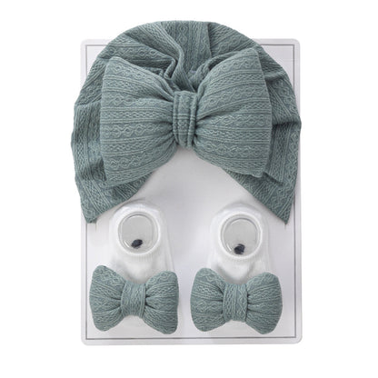 Avezano Newborn Big Bow Headband and Bow Socks Prop Set