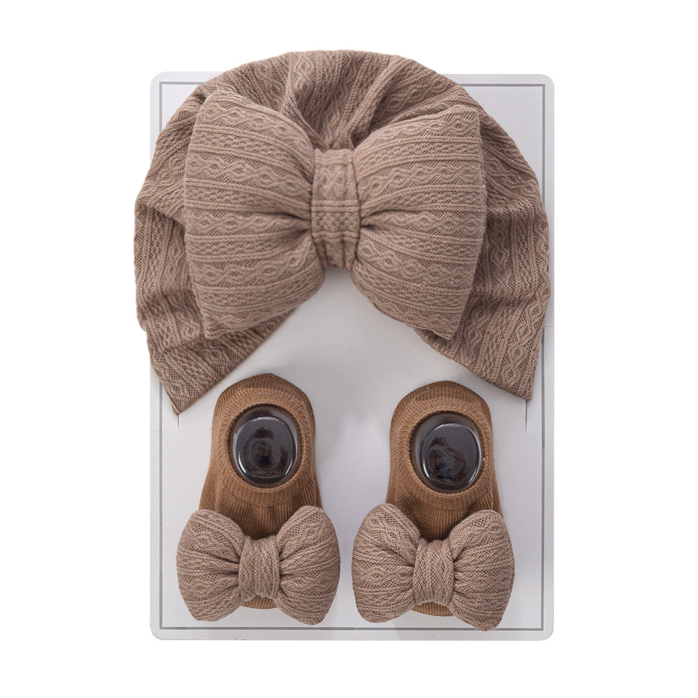 Avezano Newborn Big Bow Headband and Bow Socks Prop Set