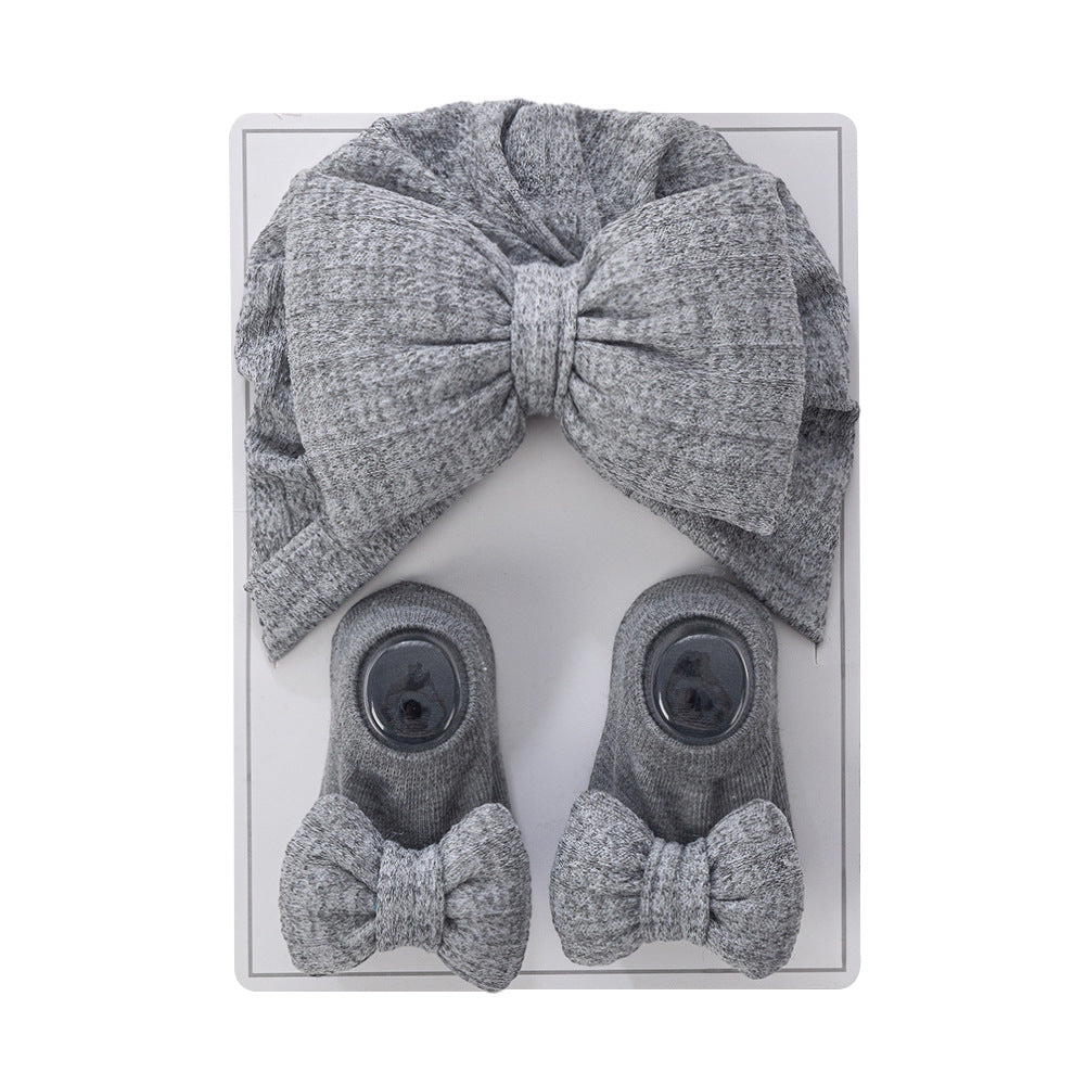 Avezano Newborn Big Bow Headband and Bow Socks Prop Set