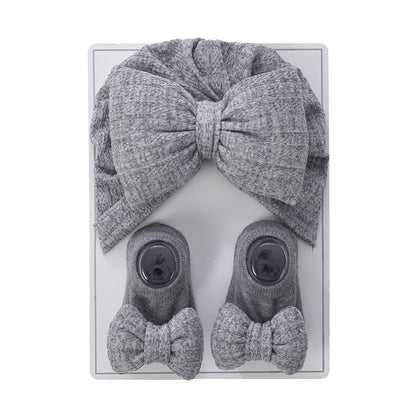 Avezano Newborn Big Bow Headband and Bow Socks Prop Set