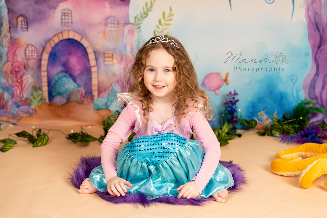 Avezano Seaworld Pink Castle Photography Backdrop Designed By Polly Ro Design