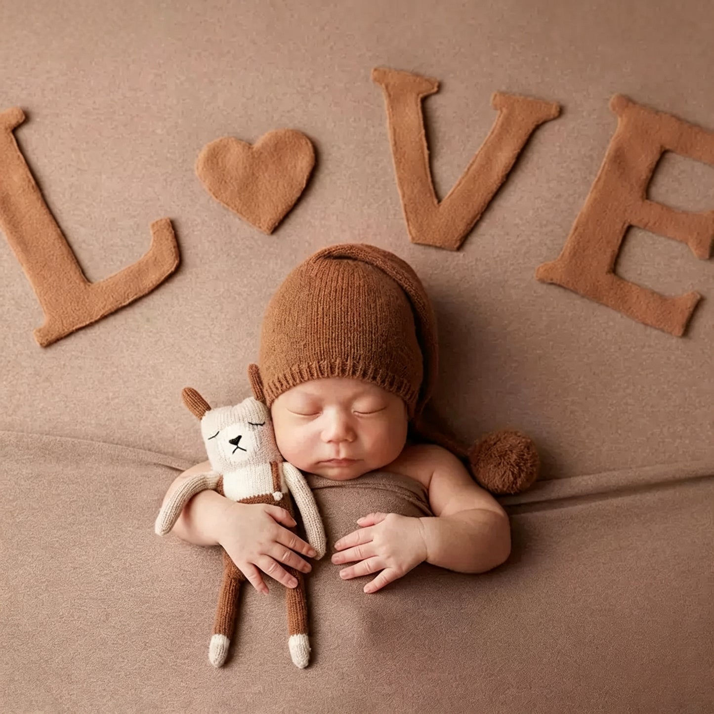 Avezano Baby Photography Goodnight Hat Bear Hat Doll Set