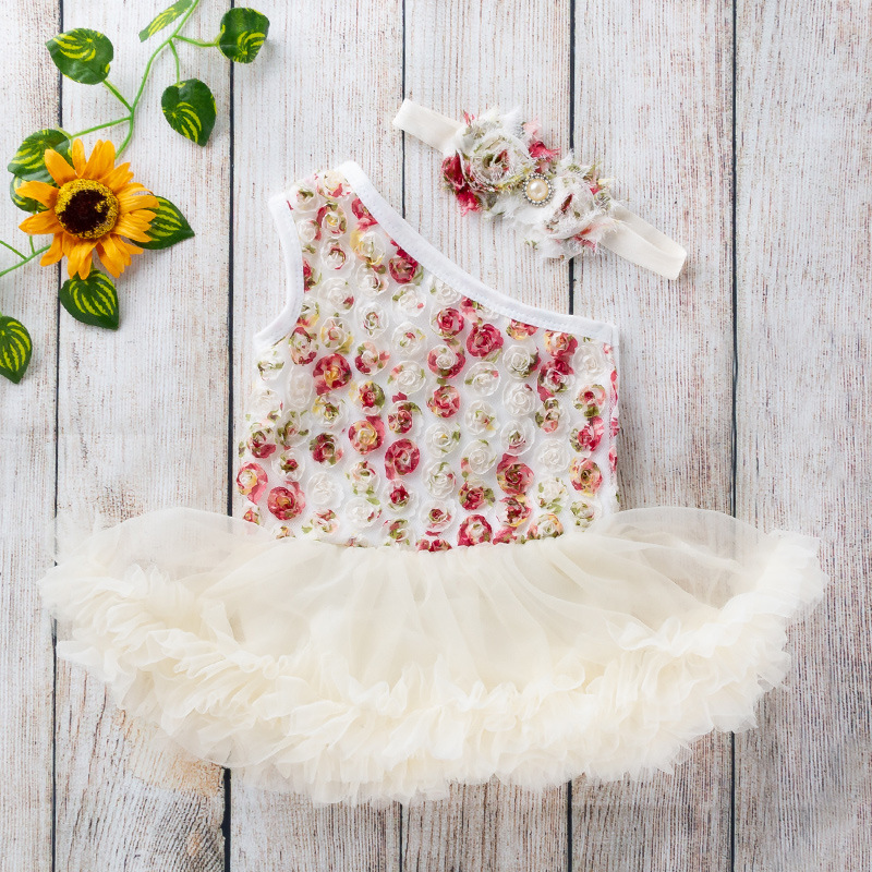 Avezano Pink Rose Off Shoulder Romper Dress Set