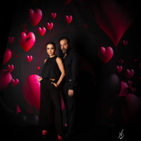 Avezano Black Pink Love Theme Backdrop For Valentine'S Day Photography