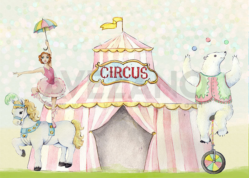 Avezano Kids Cake Birthday Pink Circus Photography Background-AVEZANO