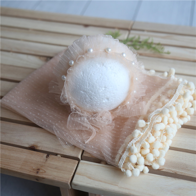 Avezano Newborn Lace Hat Wrapping Cloth 50*150 Photography Props
