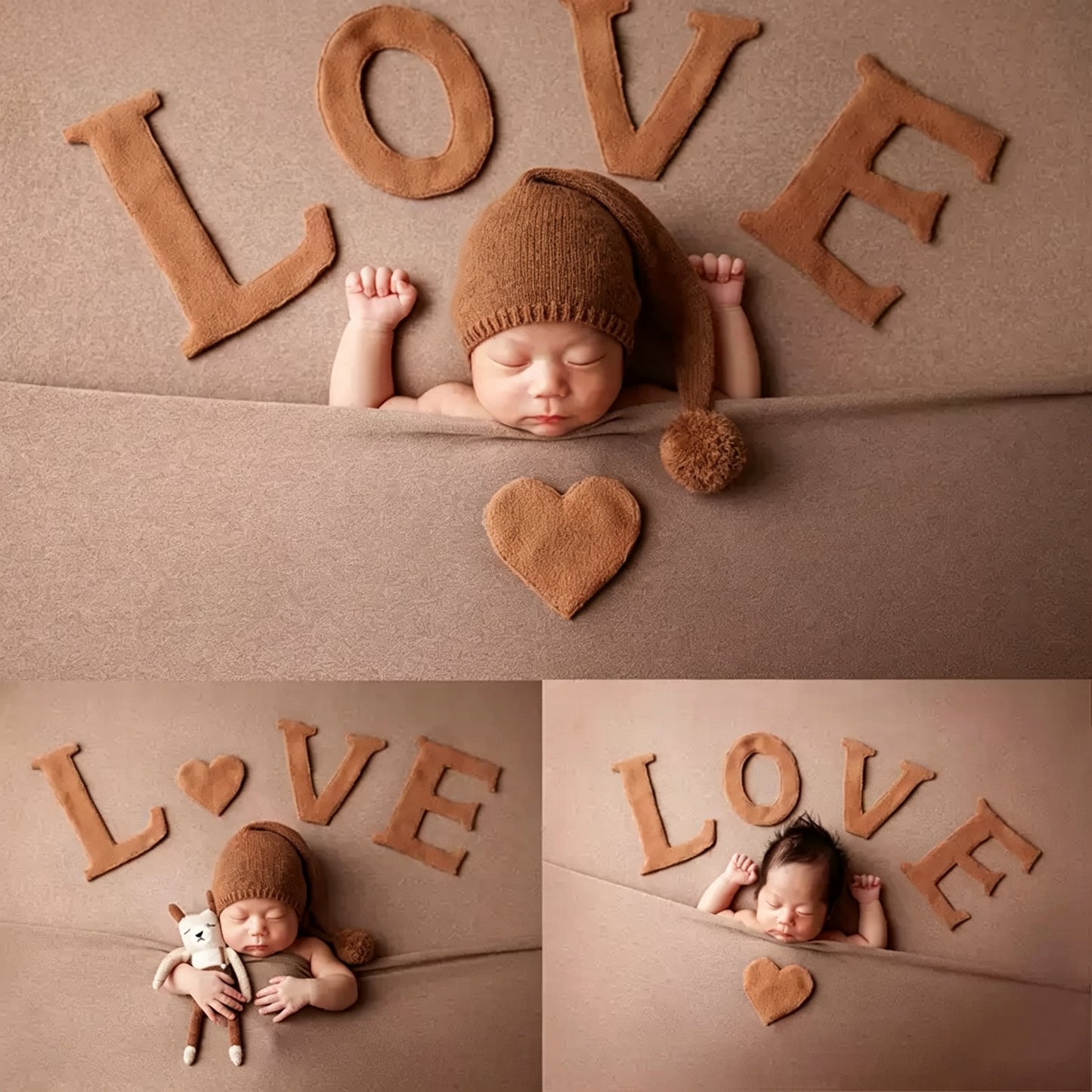 Avezano Baby Photography Goodnight Hat Bear Hat Doll Set