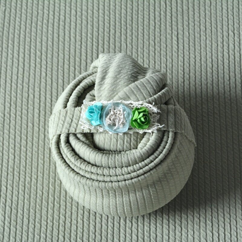 Avezano Stretchy Wrap Blanket and Pillow Newborn Photography Prop Set