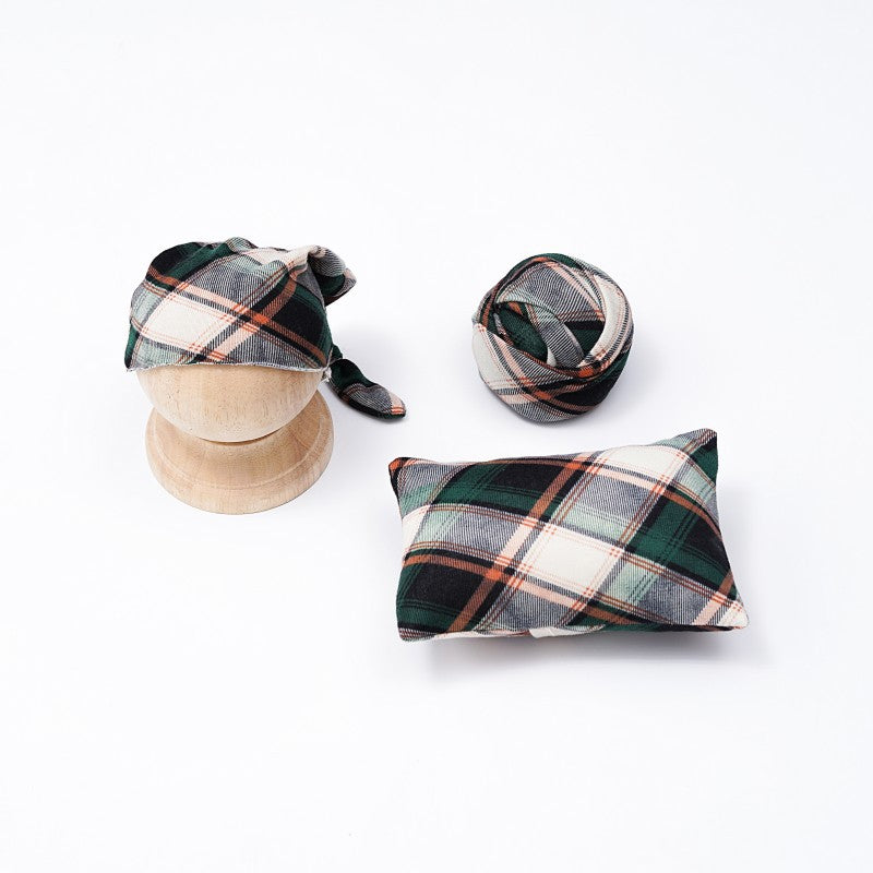 Avezano Newborn Plaid Wrap Set For Photoshoot