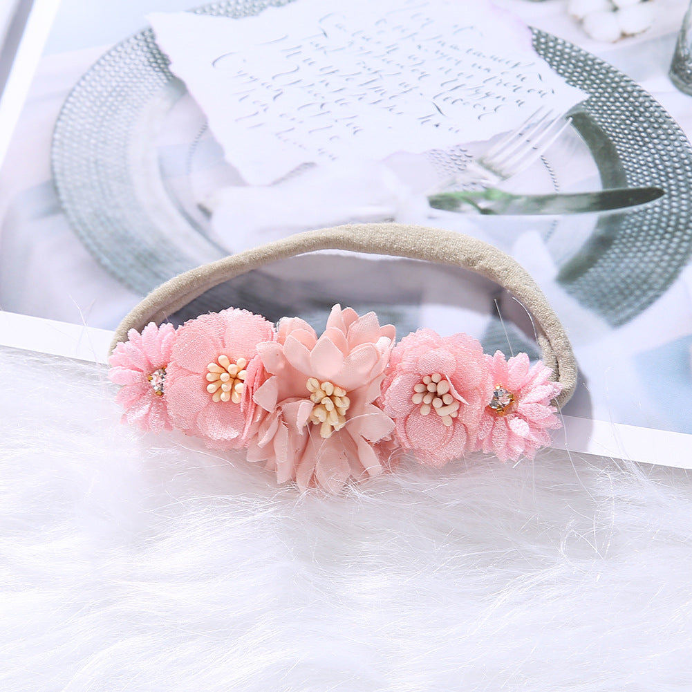 Avezano Artificial Floral Newborn Headband Baby Photo Prop