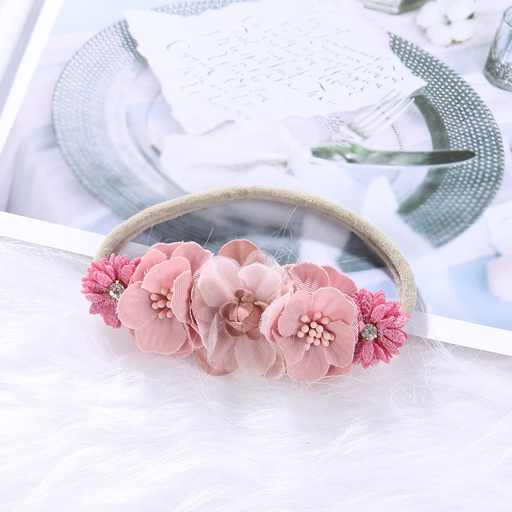 Avezano Artificial Floral Newborn Headband Baby Photo Prop