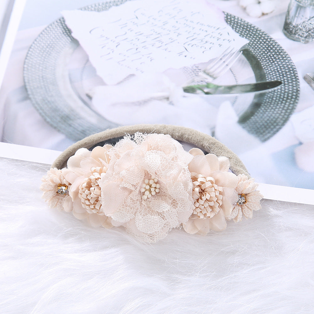 Avezano Artificial Floral Newborn Headband Baby Photo Prop