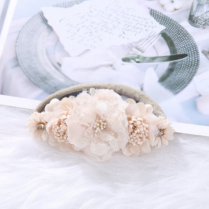 Avezano Artificial Floral Newborn Headband Baby Photo Prop