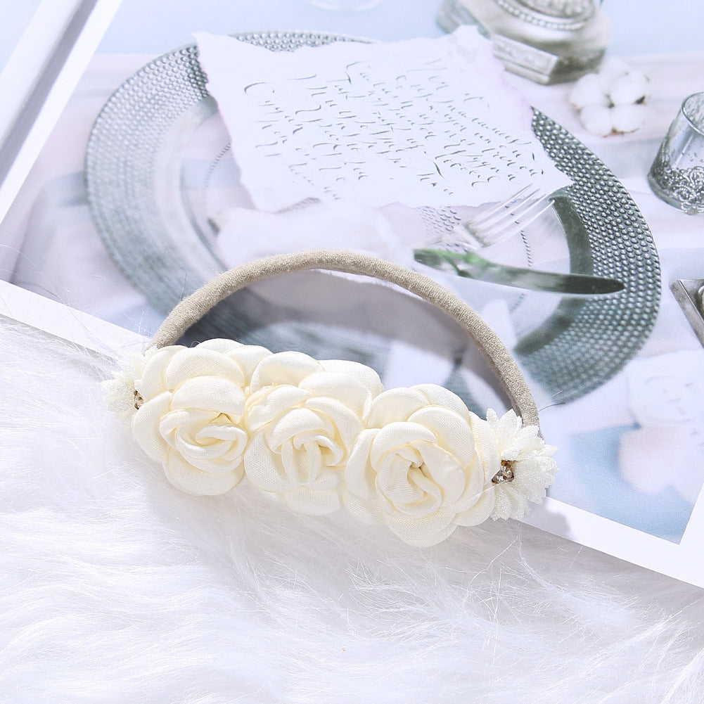 Avezano Artificial Floral Newborn Headband Baby Photo Prop