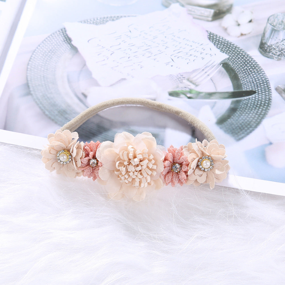 Avezano Artificial Floral Newborn Headband Baby Photo Prop