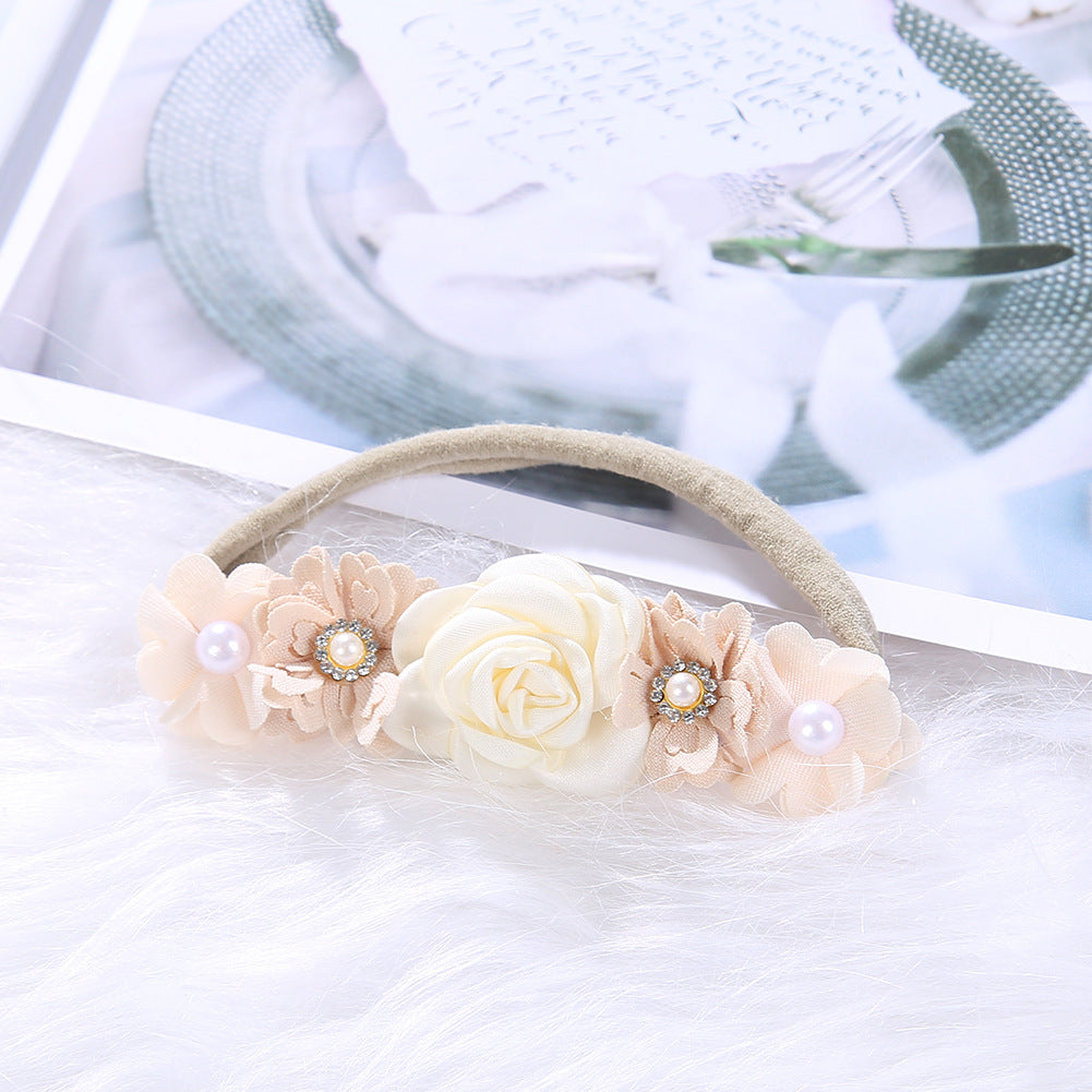 Avezano Artificial Floral Newborn Headband Baby Photo Prop