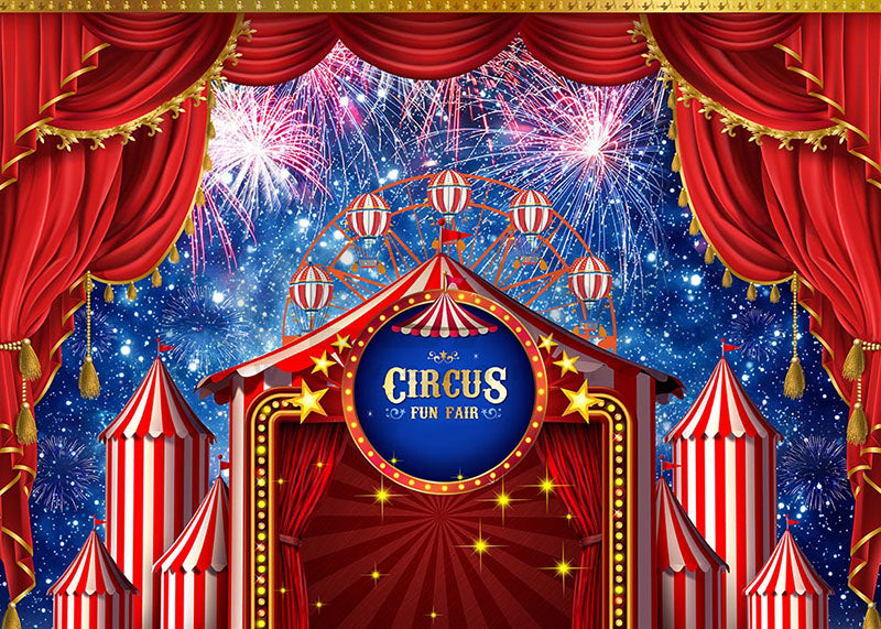 Avezano Kids Birthday Fireworks Circus Theme Photography Background-AVEZANO