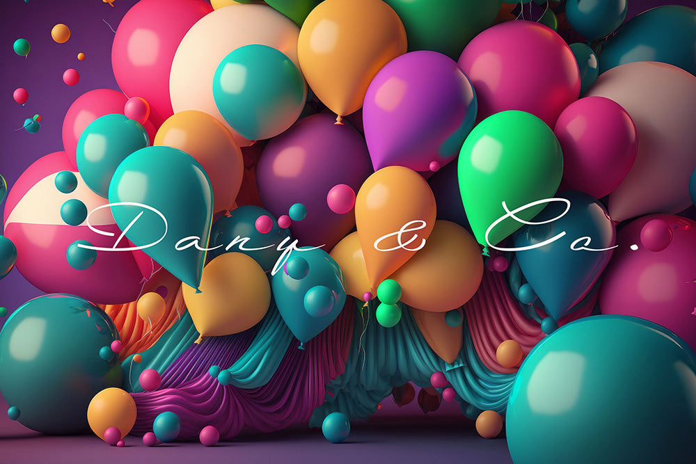 Avezano Cake Smash Colored Balloon Photography Backdrop Designed By Danyelle Pinnington-AVEZANO
