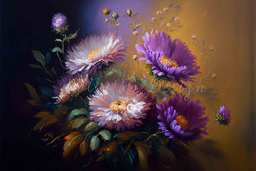 Avezano Art Flower Purple Photography Backdrop Designed By Polly Ro Design-AVEZANO