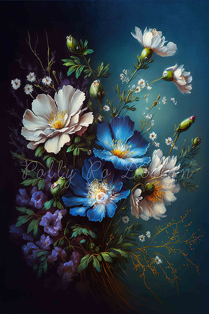 Avezano Flower Portrait Photography Backdrop Designed By Polly Ro Design-AVEZANO