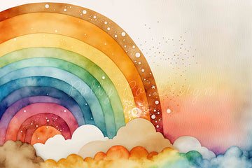 Avezano Rainbow Children's Birthday Party Photography Backdrop Designed By Polly Ro Design-AVEZANO