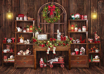 Avezano Christmas Gift Wreath Photography Backdrop-AVEZANO