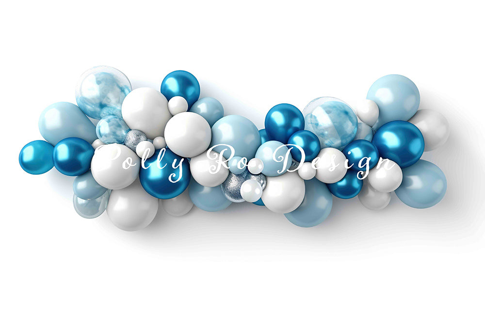 Avezano Blue Balloon Birthday Party Photography Backdrop Designed By Polly Ro Design-AVEZANO