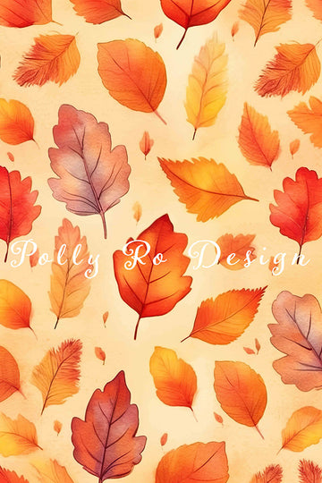 Avezano Autumn Maple Leaf Photography Backdrop Designed By Polly Ro Design-AVEZANO
