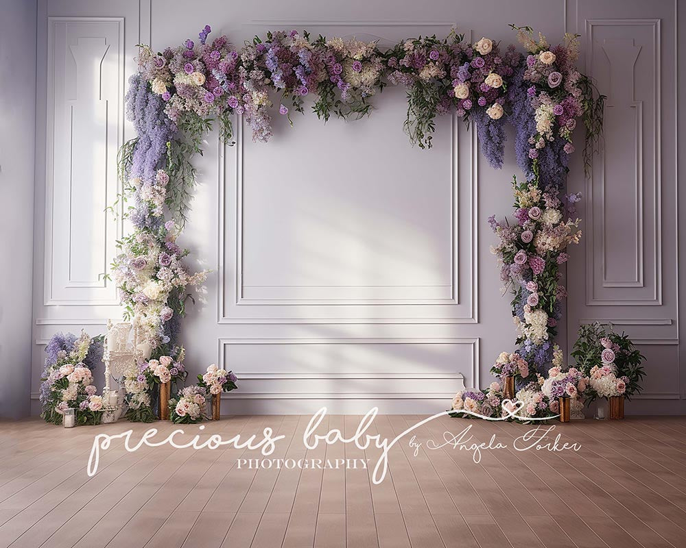 Avezano Lavender Flowers Hanging Over Wall Photography Backdrop Designed By Angela Forker-AVEZANO
