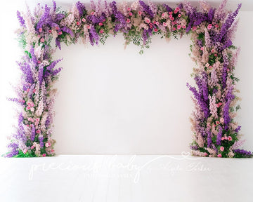 Avezano Lavender Flowers Hanging Over Wall Photography Backdrop Designed By Angela Forker-AVEZANO