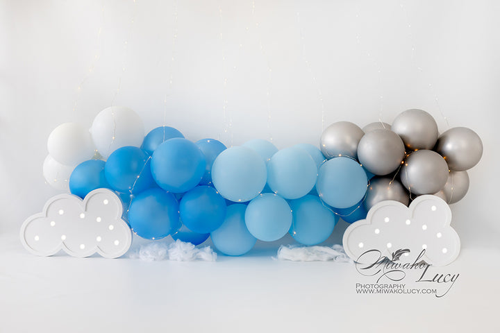 Avezano Birthday Blue Balloon Backdrop for Photography By Miwako Lucy Photography-AVEZANO