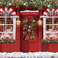 Avezano Winter Christmas Gift Shop Photography Backdrop Room Set