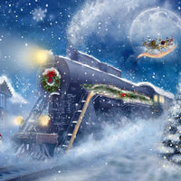 Avezano Winter Christmas and Train Photography Backdrop-AVEZANO