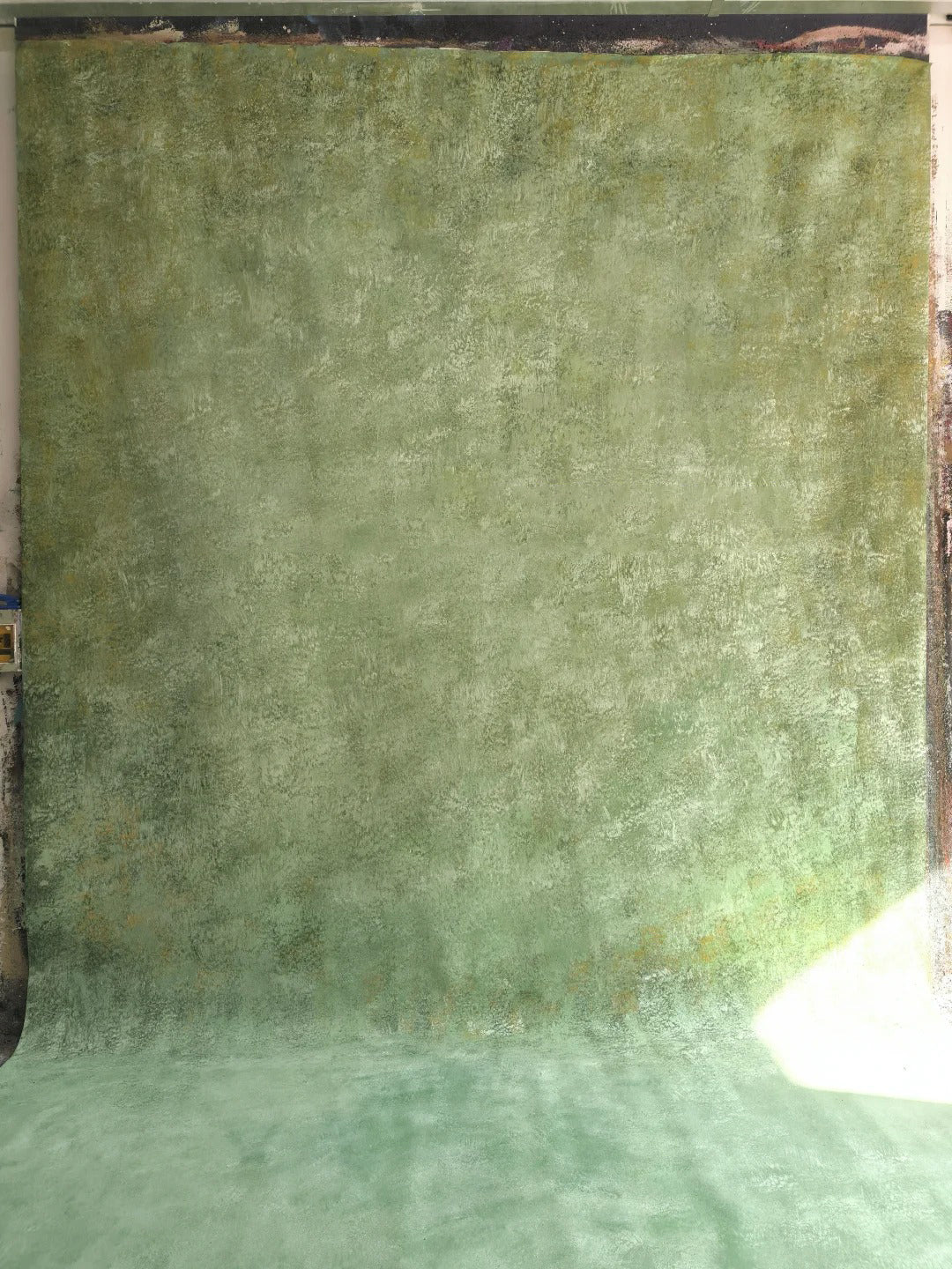 Avezano Sage Green Texture Hand Painted Canvas Photography Backdrop