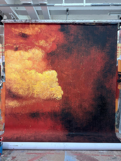 Avezano Red Sunset Cloud Hand Painted Canvas Photography Backdrop