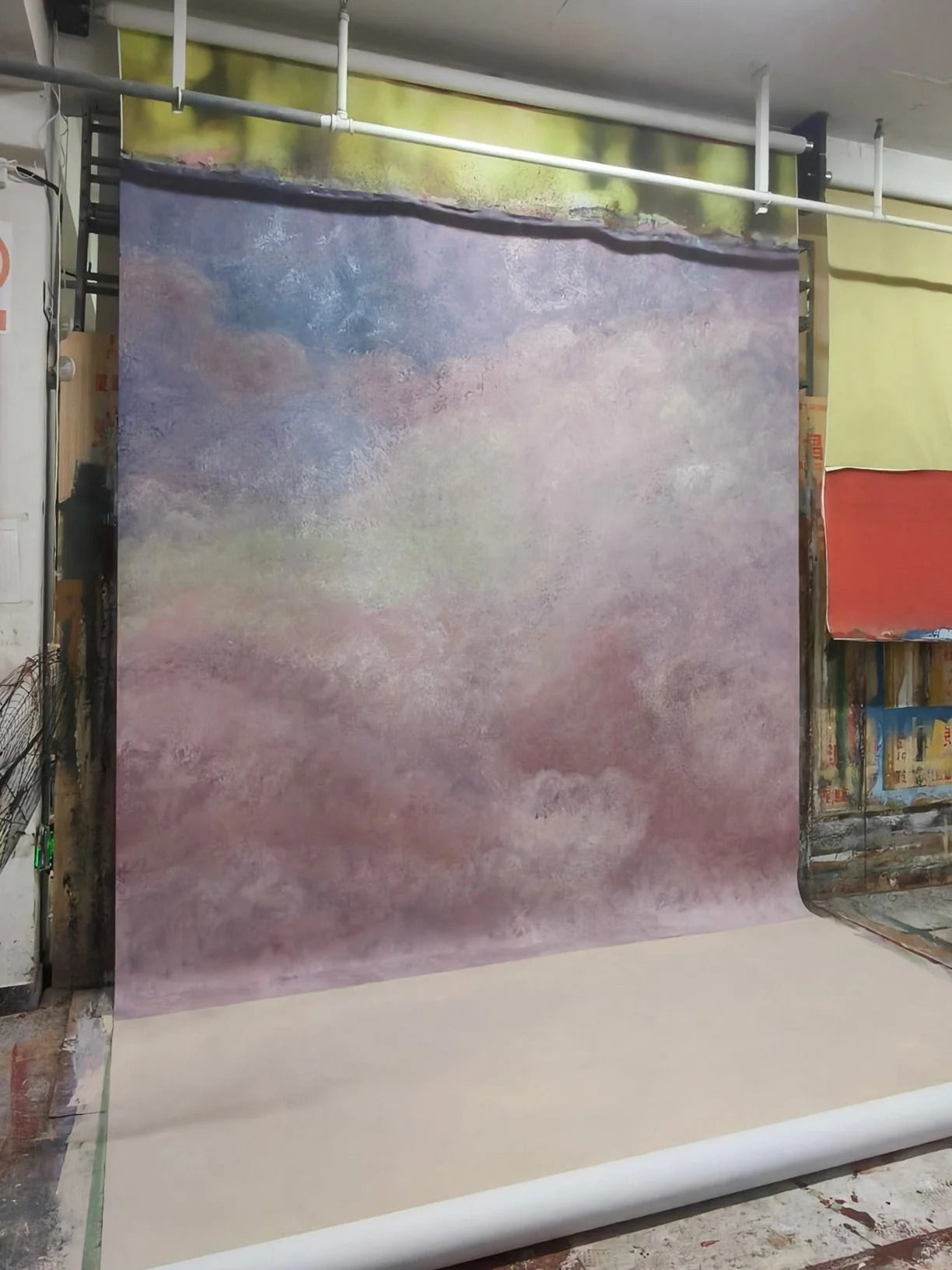 Avezano Lavender Sky Hand Painted Canvas Photography Backdrop