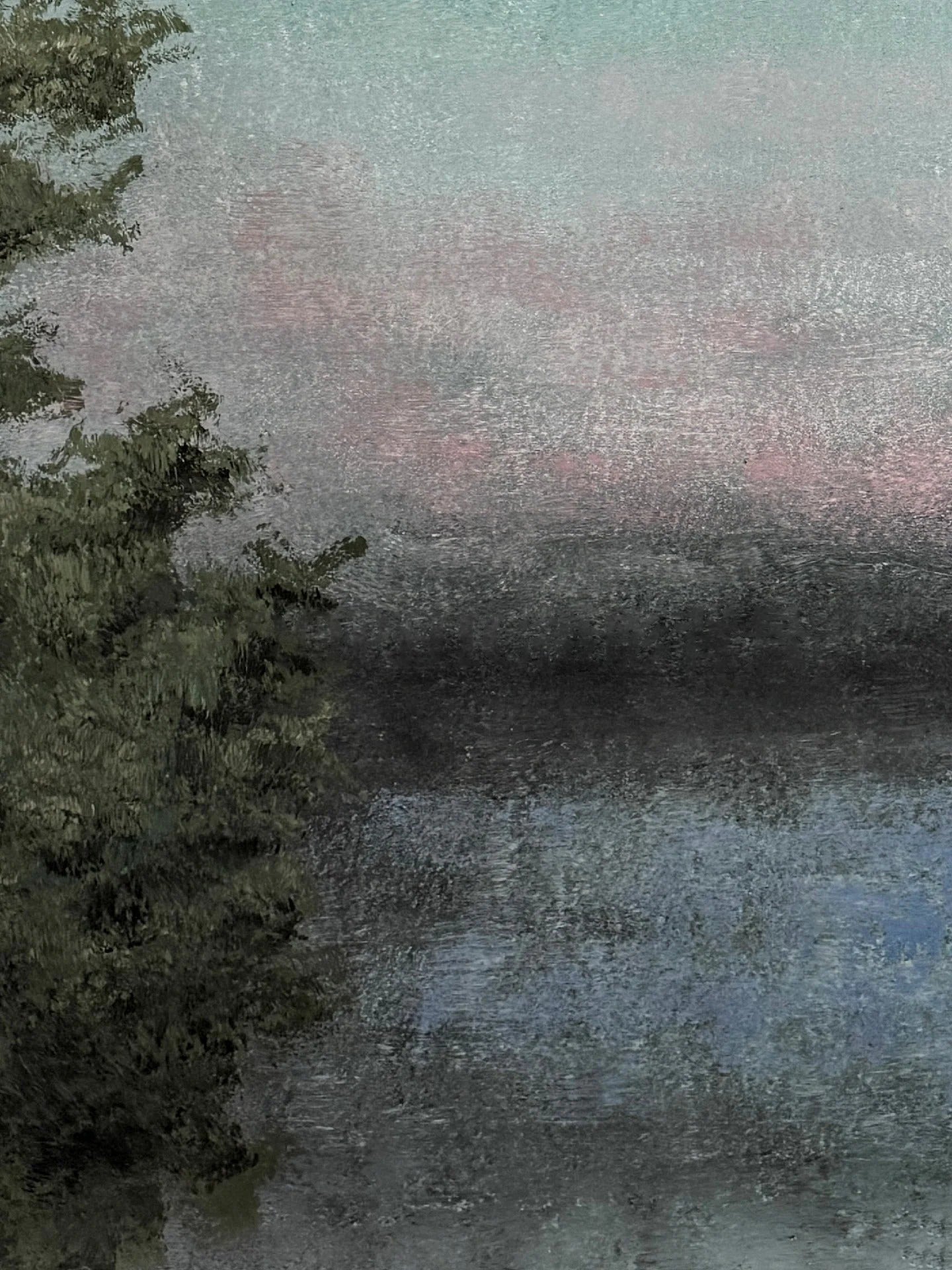 Avezano Misty Lake Scenery Hand Painted Canvas Photography Backdrop