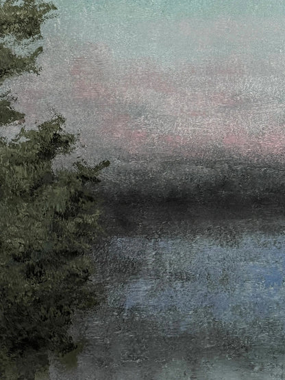 Avezano Misty Lake Scenery Hand Painted Canvas Photography Backdrop