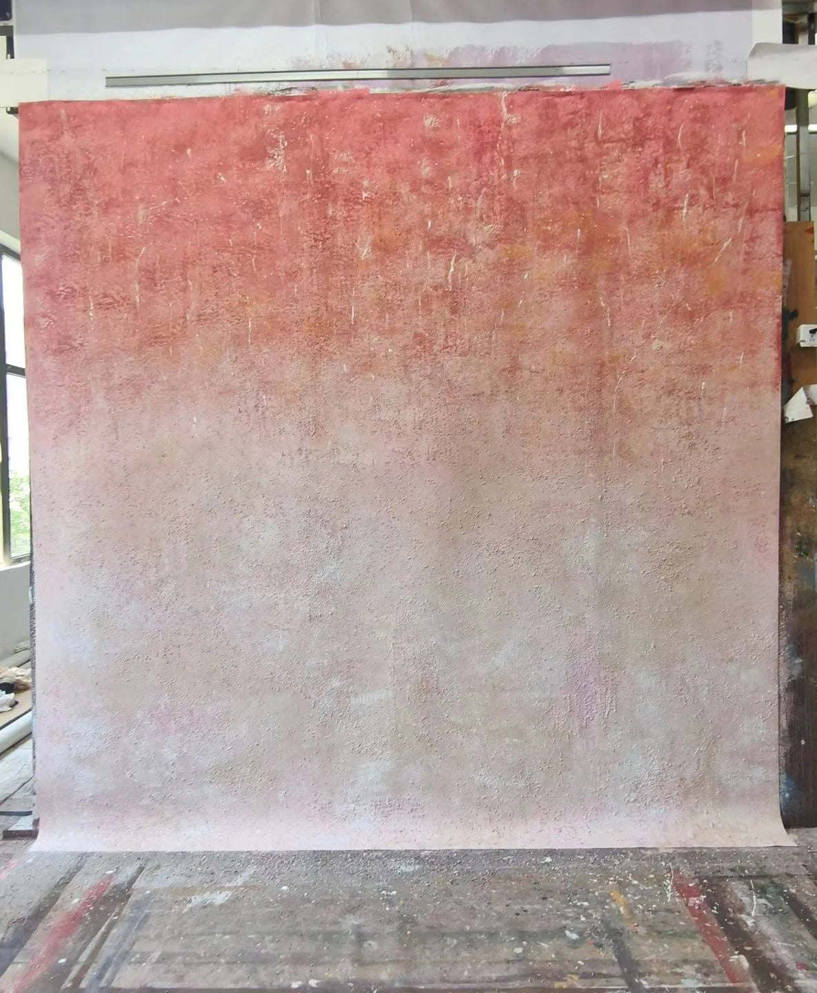 Avezano Terracotta Pink Gradient Hand Painted Canvas Photography Backdrop