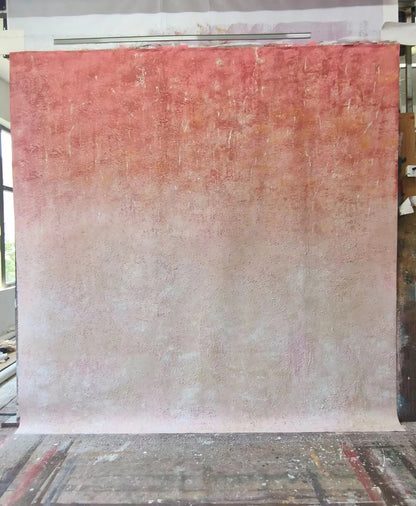 Avezano Terracotta Pink Gradient Hand Painted Canvas Photography Backdrop