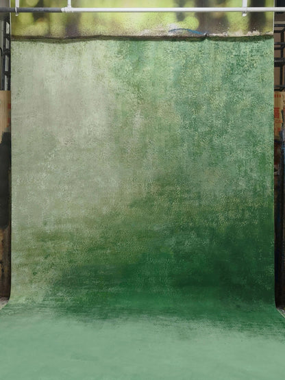 Avezano Gradient Green Studio Texture Hand Painted Canvas Photography Backdrop